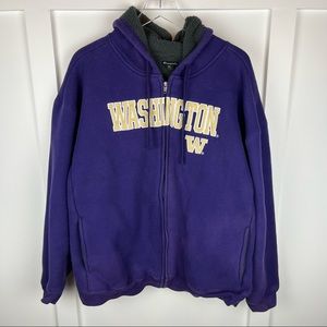 Champion | Purple University of Washington College Huskies Zippered Sweatshirt